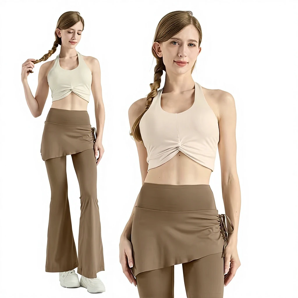 Peach Sports Vest New Beauty Back Yoga Suit Breathable Tight High Waist Running Pilates Training Fitness Pants Women Polyester