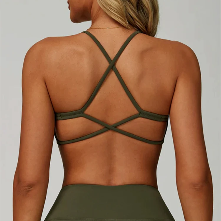 Custom Manufacture Active Wear U-neck High Support Plus Size GYm Yoga Top Quick Dry Eco-friendly Crossback Fitness Sports Bra