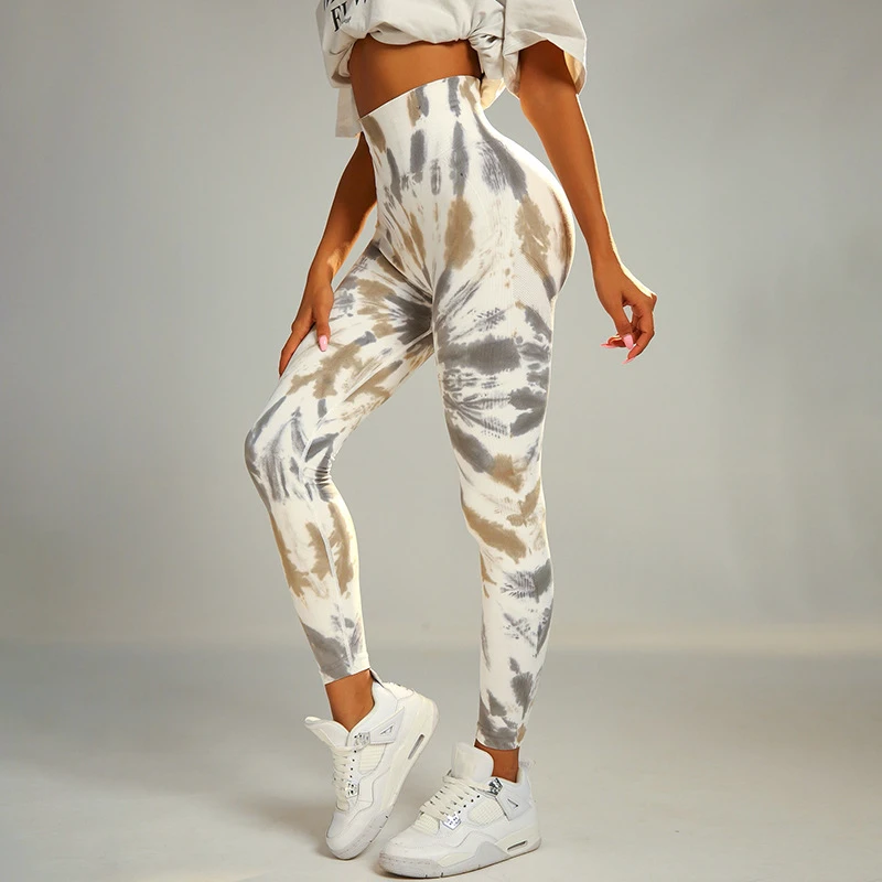 Scrunch Bum Gym Tights Leggings Seamless Tie Dye Sports Leggings Women Yoga Pants
