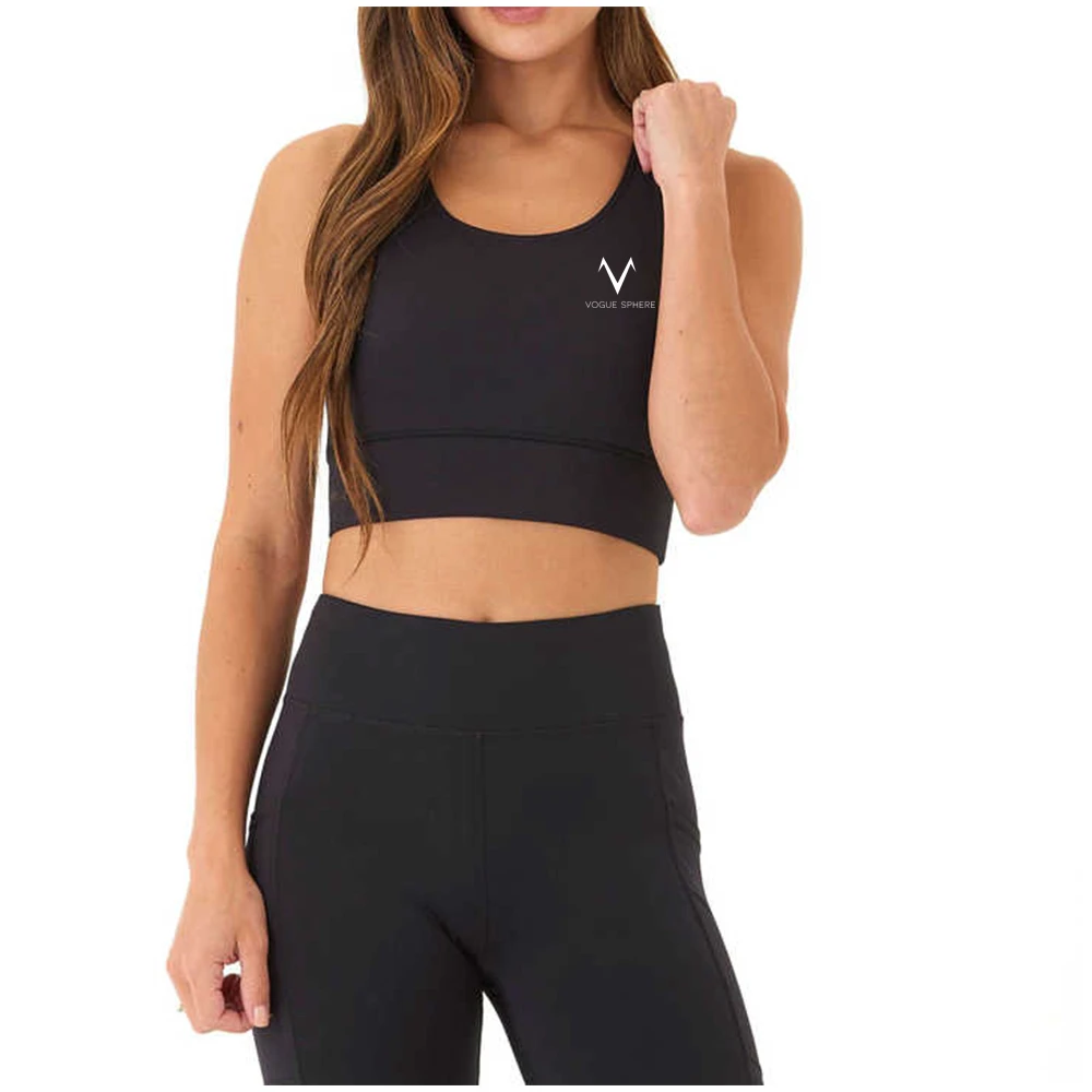 Customise Women's Yoga Adjustable Breathable 100% Cotton High Support Push-Up Sports Bra Front Zipper Crisscross Straps