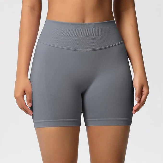 Women's Gym Wear Workout Sports High Elastic Yoga Shorts Activewear Fitness Waist Solid Butt Lifting Lightweight Breathable
