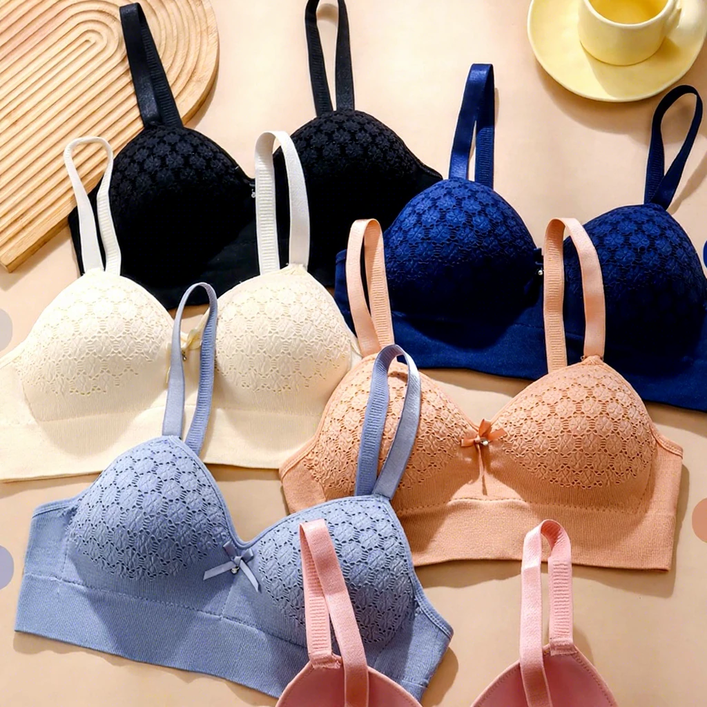 Wireless Push up Wireless Bras for Women Seamless Push-Up Full Coverage Supportive Everyday Sport Bra Regular & Plus Size