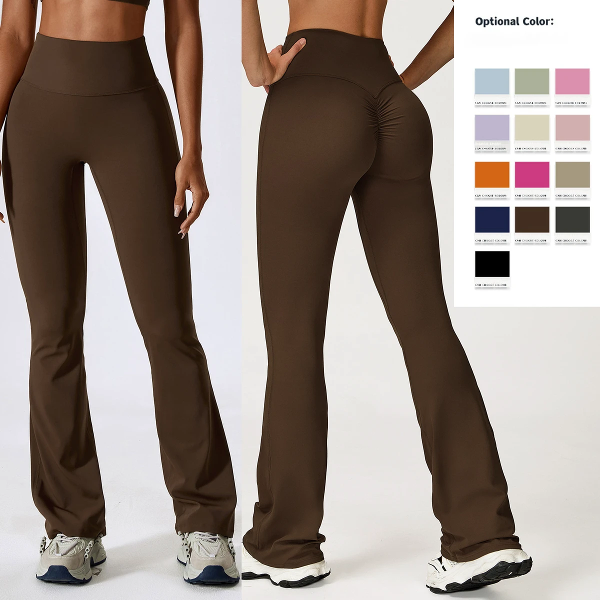 Bulk Stock Sports Flared Leggings for Women Activewear Yoga Fitness Pants Compression Workout Scrunch Booty Fitness Leggings
