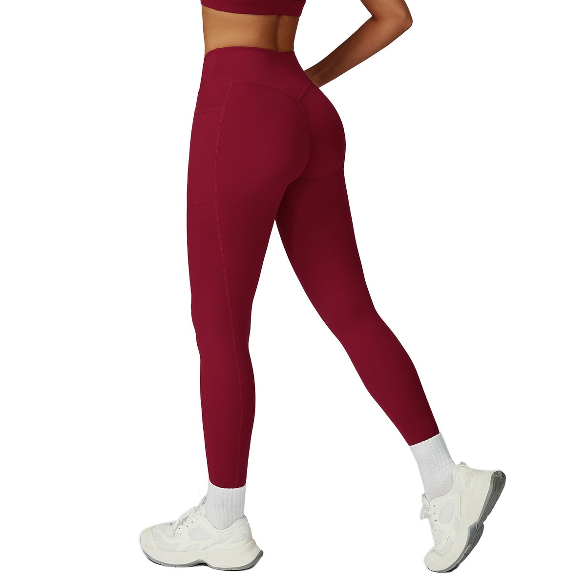 High-Waisted Spandex/Nylon Full-Length Yoga & Sports Pants Four-Way Stretch Breathable Sweat-Wicking Elastic Waist