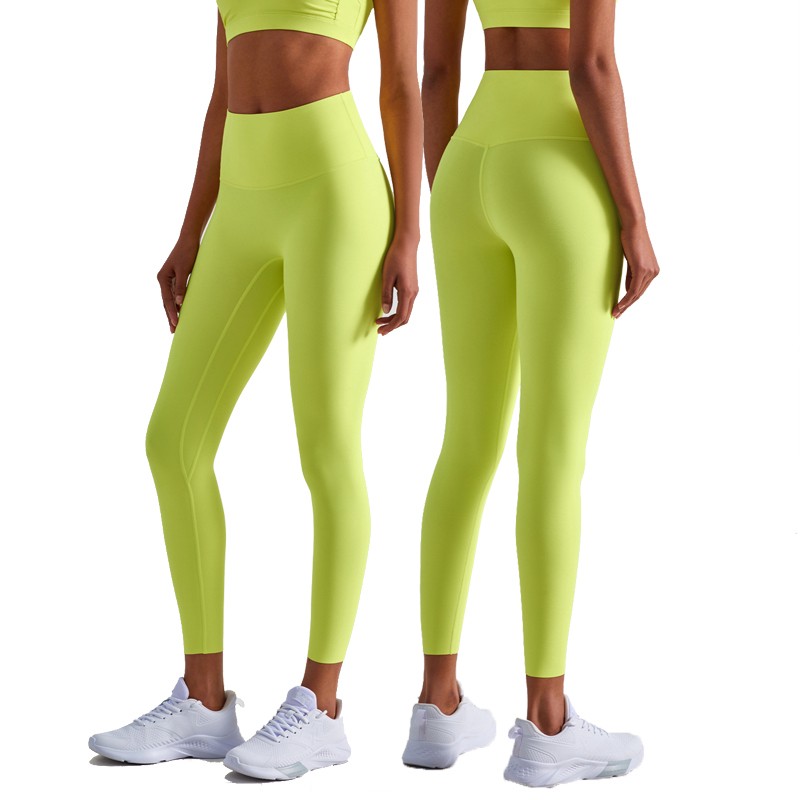 Adjustable Flexible Women's High Quality Knitted Breathable Quick Dry Eco-Friendly Full Length Yoga Leggings Solid Stretch