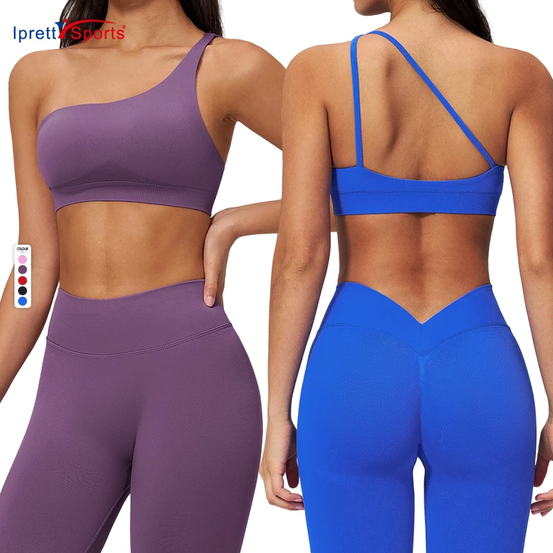 New Arrival One-Shoulder Beautiful Back Sports Bra Seamless Quick Dry Gym Wear Outdoor Running Fitness for Women