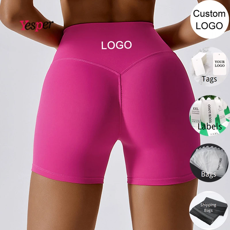 Women's High Waist Butt Lifting Tight Sweatpants Custom Short Fitness Yoga Leggings Quick Dry Gym Workout Active Pants Solid