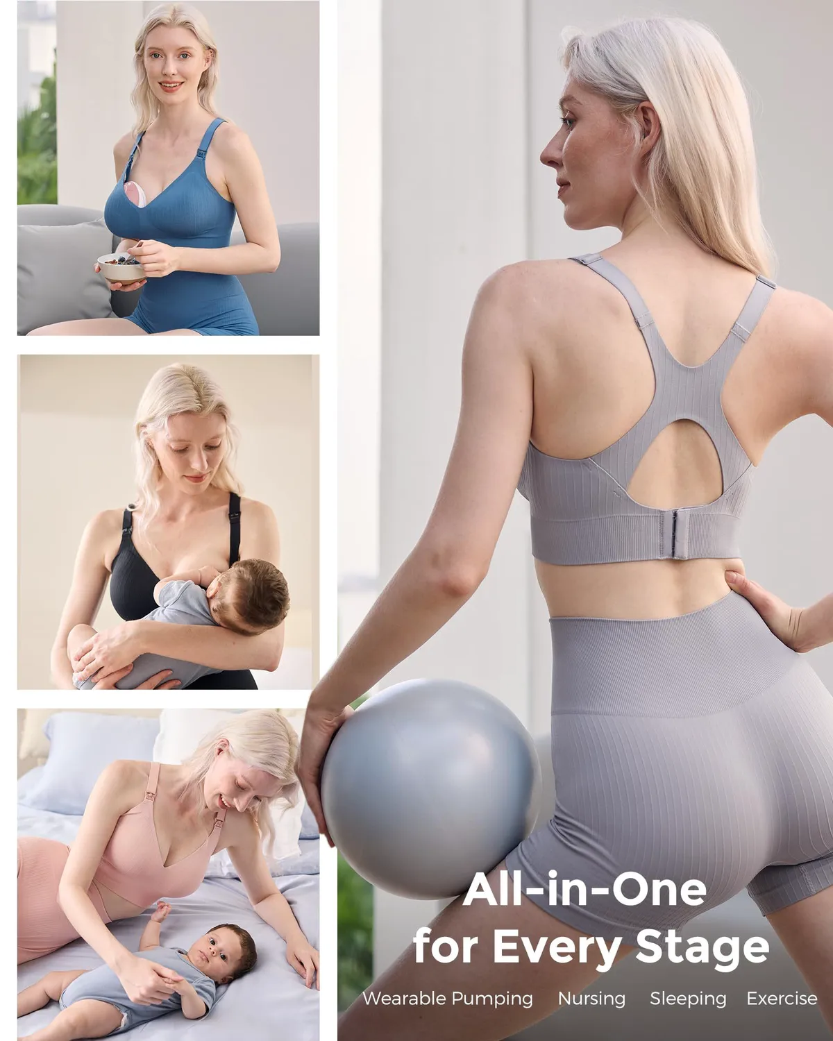 Fashion Mom High Elastic Anti-sagging 5A Antibacterial Maternity Nursing Bras Wireless Soft Stretchy Nursing Sports Bra For Yoga