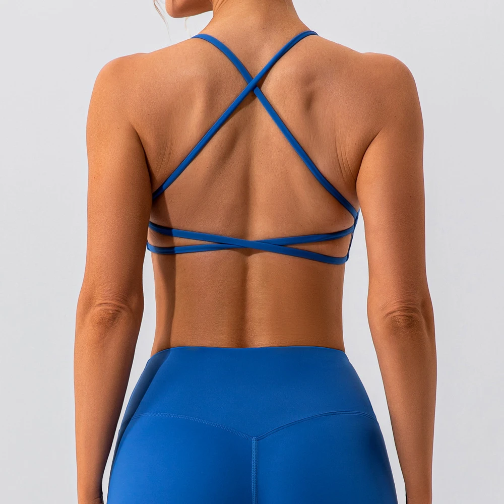 Bestselling Women's Gym Active Wear Sexy Cross Strap Sports Bra Lightweight Fitness Yoga Bra in Hot Pink Plus Size Breathable
