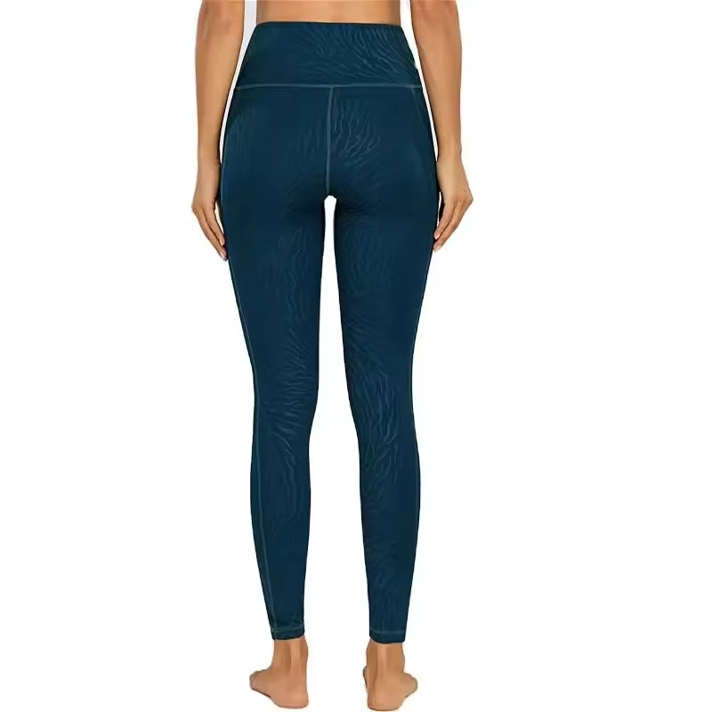 Custom Activewear Wholesale Solid Color High Waist Yoga Pants Pockets Elastic Waist Four-Way Stretch High Rise Leggings for