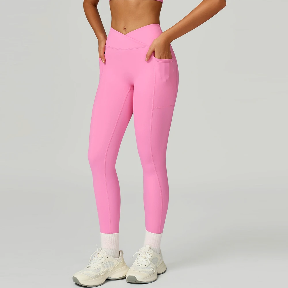 Women Fitness Yoga Leggings High Waist Gym Pants Workout Sportswear Breathable Active with Pockets Scrunch Butt