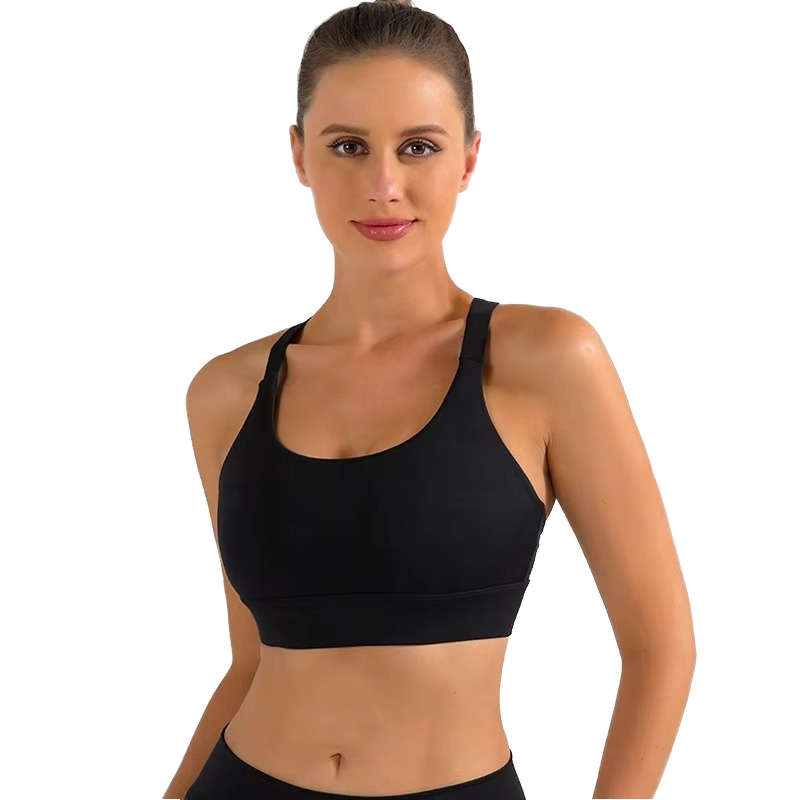 Quick Dry Mesh Back Soft High Strength Women's Plus Size Fitness One Piece Bra for Gym & Yoga Training with Adjustable Straps