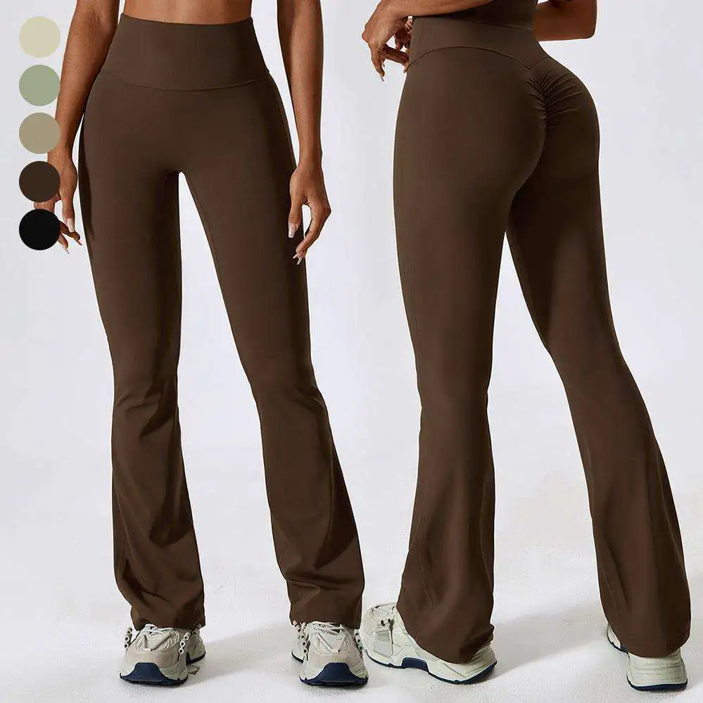 OEM ODM High Sexy Solid Wrinkle-Resistant Spandex Nylon Leggings Compression Push Pants Tummy Control Soft Breathable Yoga