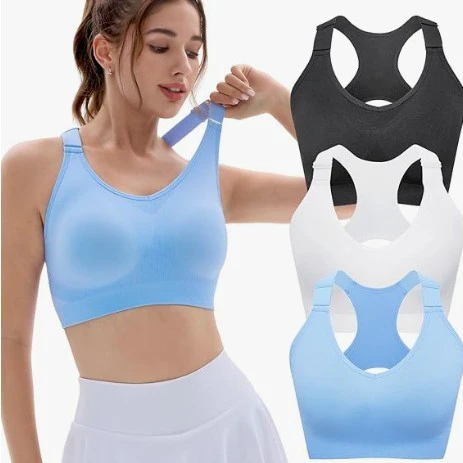 Women's Adjustable Sports Bra Cross Beauty Back Quick Dry Fitness Yoga Underwear Front Shockproof Vest Padded Shoulder Straps