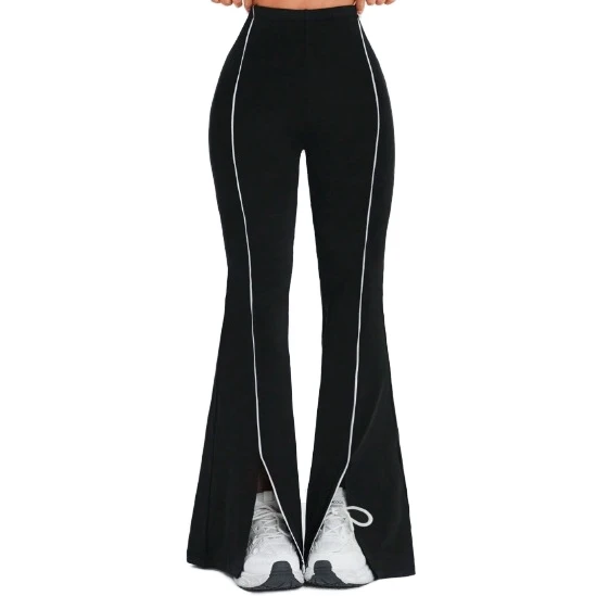 Custom Slim-Fit Simple Yoga Flared Pants Four-Way Stretch Butt Lift High Waist Running Breathable Sports Fitness Pants for Women