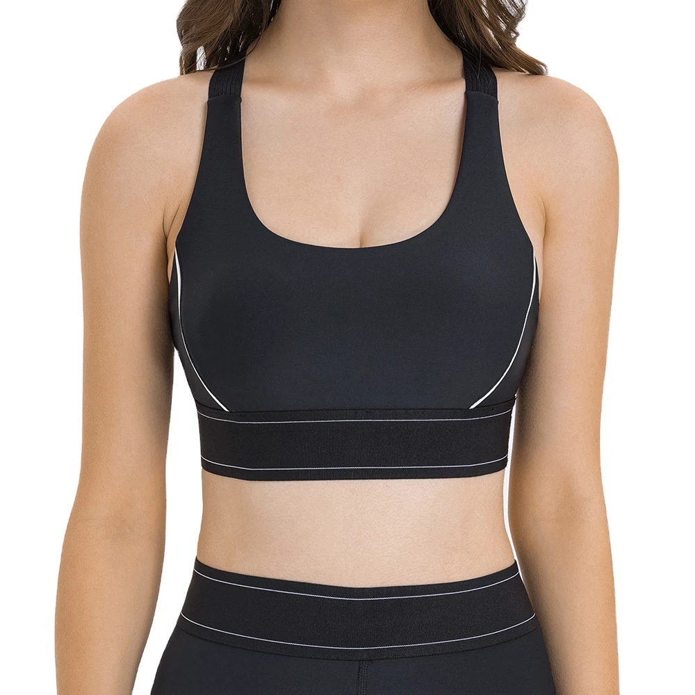Quick Dry Naked Feeling Yoga Bra for Women Wearable Outside Casual Sports Fitness Solid Color Fixed Shoulder Straps Bra