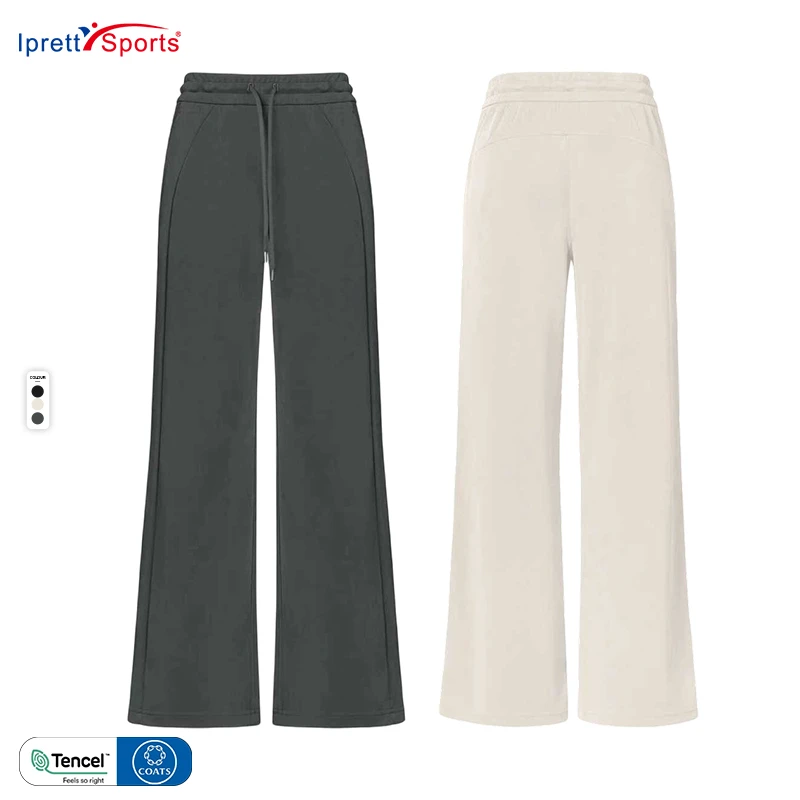 Eco-friendly Tencel Fabric Women's Active Sports Casual Wear Comfortable Loose Straight Leg High Waist Yoga Pants