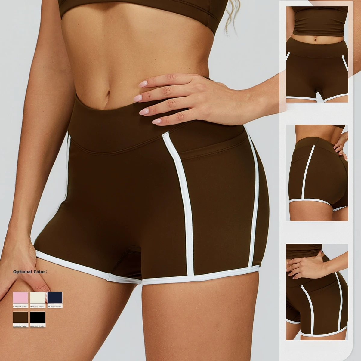 Women's High Waist Workout Shorts Tummy Control with Side Pockets Low Rise Option Breathable Activewear for Yoga Gym Running