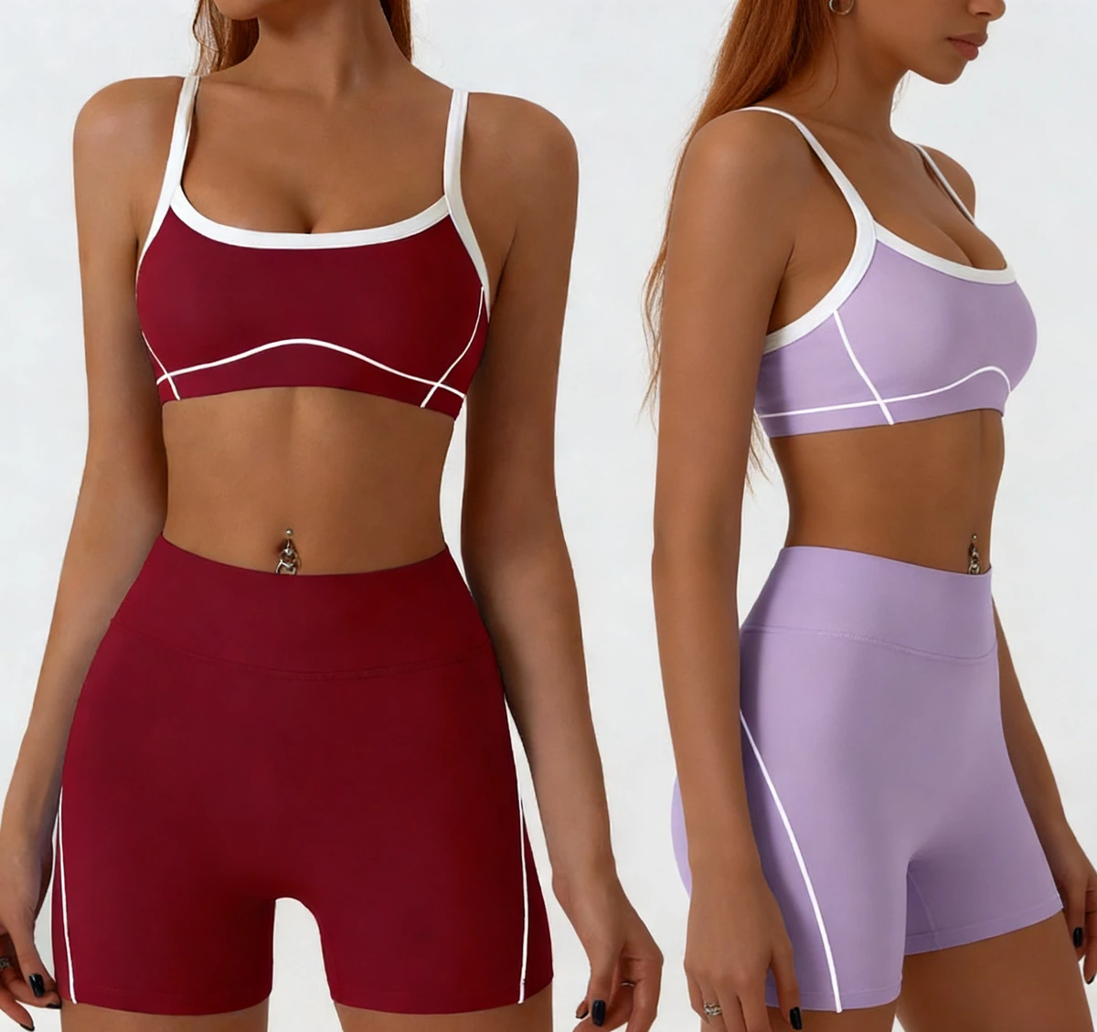 New Yoga Set Women's Cross Beauty Back Sports Shorts High Waist Buttock-Lifting Training Fitness Clothing Sports Wear