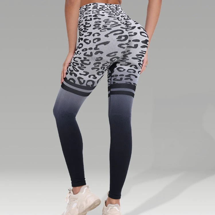 Women's High Waist Slim Fit Workout Pants Elastic Seamless Butt Lifting Yoga Leggings Leopard Pattern Spandex/Nylon Sizes 3XL