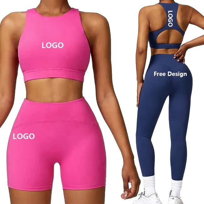 Hot Sell Women Push up Fitness Yoga Suit Breathable Activewear Gym Wear Sportswear Workout Clothing High Waist Yoga Set