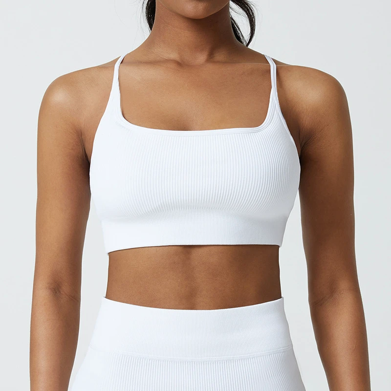 Oem Odm Custom Made Gym Active Wear Removable Padding High Support Racer Back Women Sports Bra