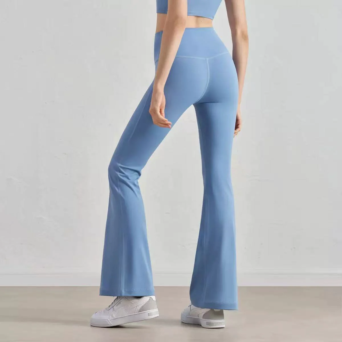 Women's High-waisted Solid Yoga Pants Ankle-Length Flared Comfortable Tight-fitting Pilates Trousers Tummy Control Spandex/Nylon