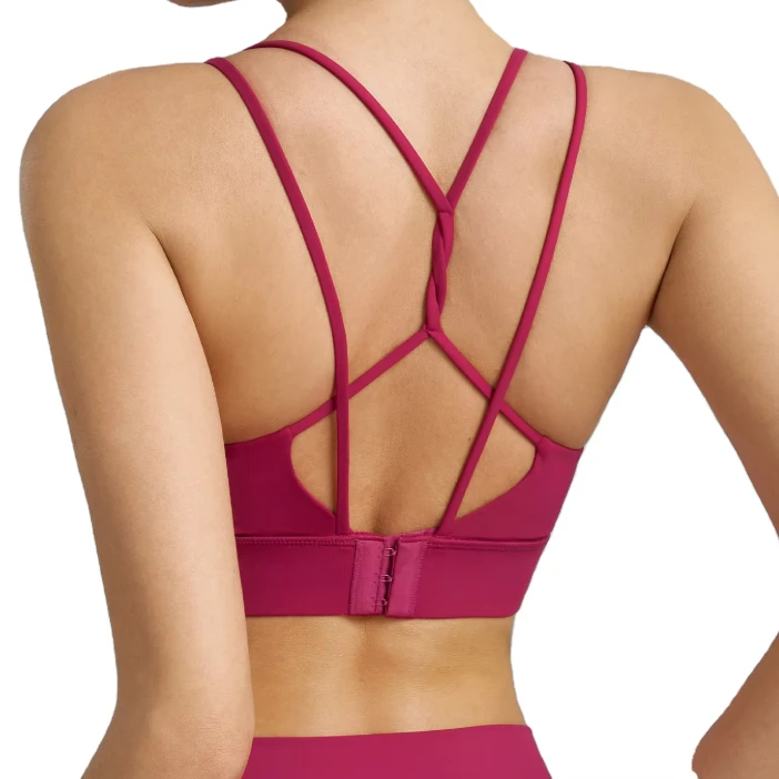 Strength Medium Support Sports Bra for Women with Breathable Quick Drying Yoga Vest Shockproof and Sexy Back Fitness Bra