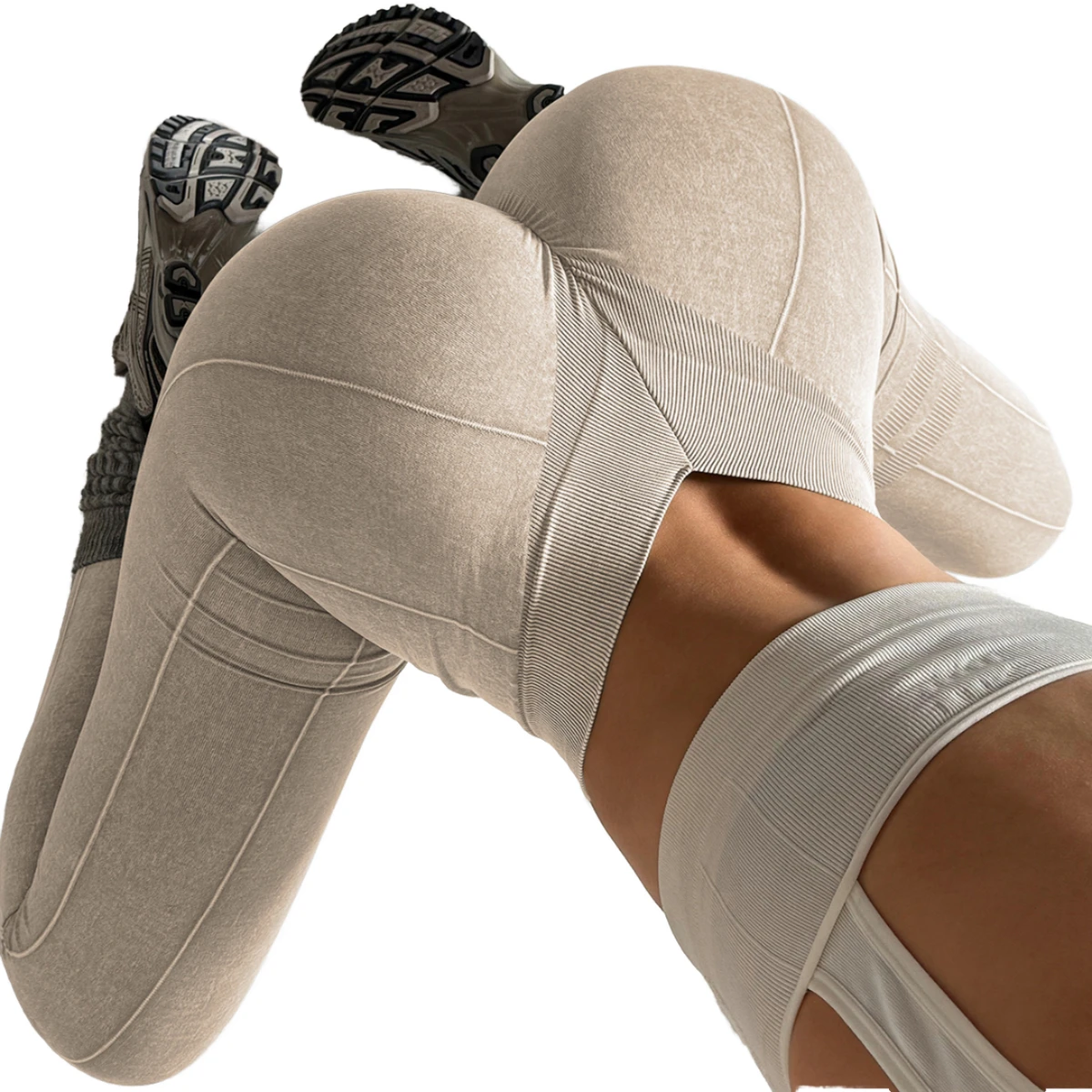 Women's High Waist Full-Length Booty Lifting Solid Yoga Leggings-Nylon/Spandex Tummy Control Quick Dry Four-Way Stretch