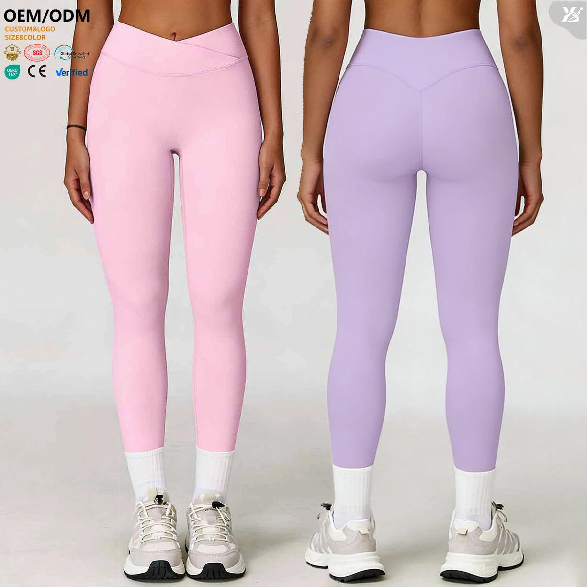 XW-ACK8002-4 New Breathable Quick Dry Workout Leggings for Women High Waisted Fitness Pants V Shape Waistband Yoga Wear