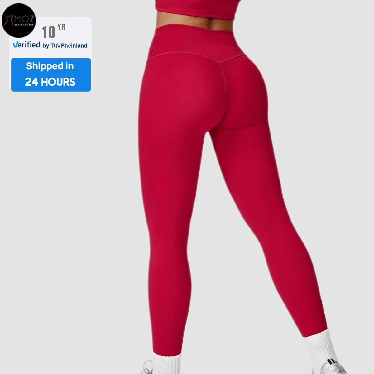 Women High Waist Yoga Leggings Butt Lifting Compression Solid Ankle-Length Four-Way Stretch Workout Pants Custom Logo Gym Tights