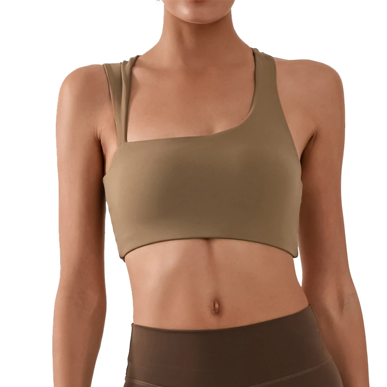 Women's Soft Stretch Compression Yoga Bra Quick-Dry Supportive Cutout Lightweight Seamless Padded Sport Bra for Running