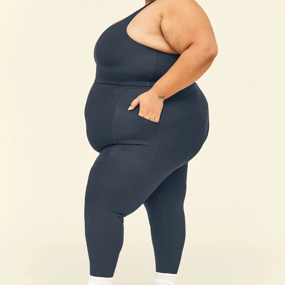Inflow Sports Women's High Quality 100% Cotton Yoga Legging Solid Color Seamed Breathable Sexy Club Plus Size Logo High Waist
