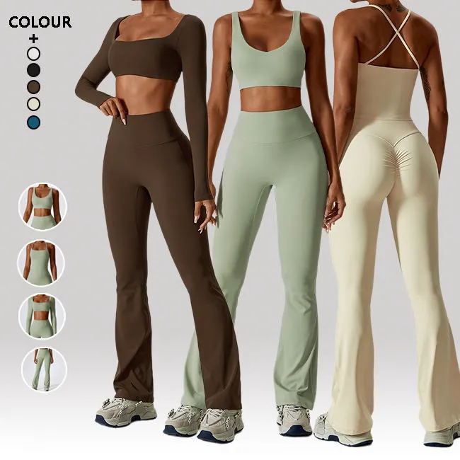 Hot Sale Womens Yoga Wear High Quality Sportswear Active High Waist Pants Fitness Sports Bra Gym Yoga Sets Leggings For Women