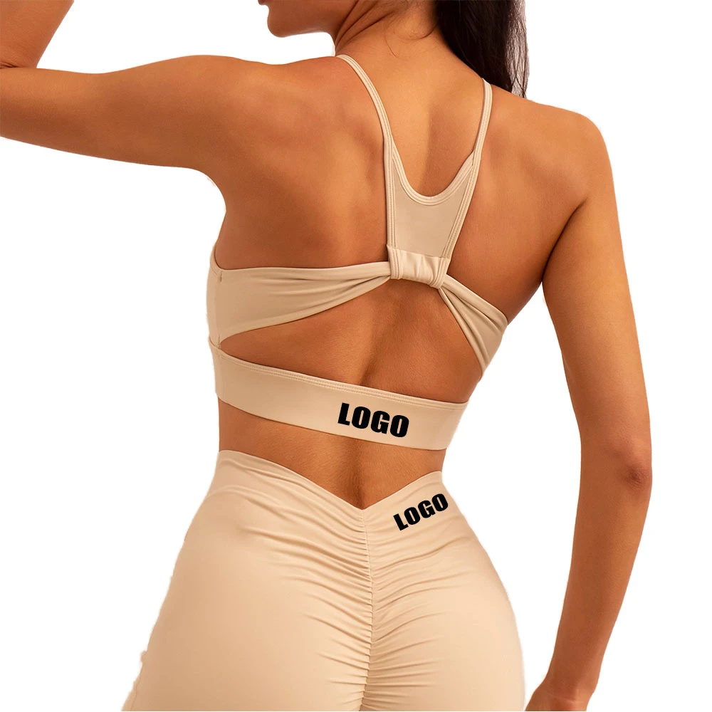 New Style Sleeveless Sports Bra with Pleated Shorts Outdoor Running Fitness Yoga & Pilates Set Removable Chest Pad