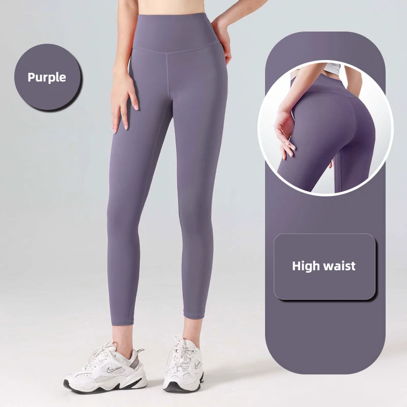 High Waist Breathable Nylon Spandex Yoga Leggings for Women Sexy Long Ankle Length Pants With Butt Lift Polyester Material