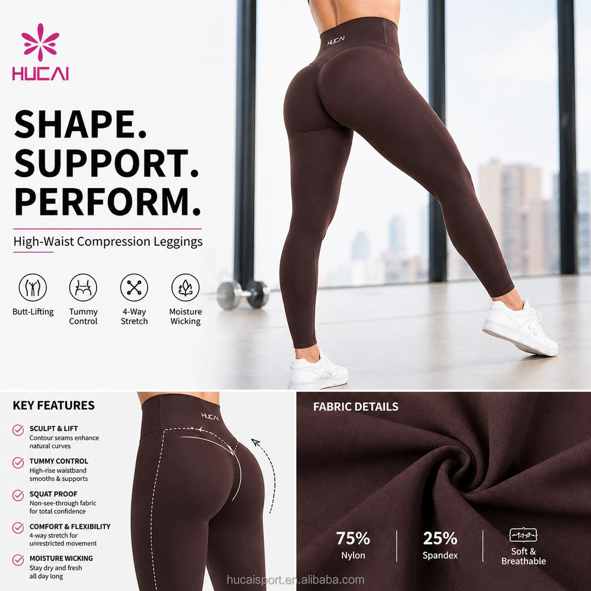 Custom Logo High Waisted Contour Naked Feeling Tummy Control Yoga Pants Women Compression Butt Lift Gym Fitness Workout Leggings