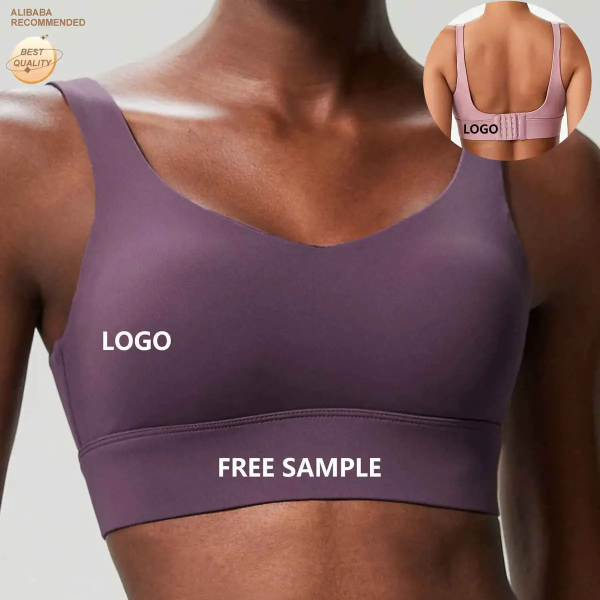 Factory Custom Sportswear Bamboo Fabric Shockproof Sports Bra Women Buckle Tank Tops Fixed Cups Plus Size Fitness Yoga Underwear