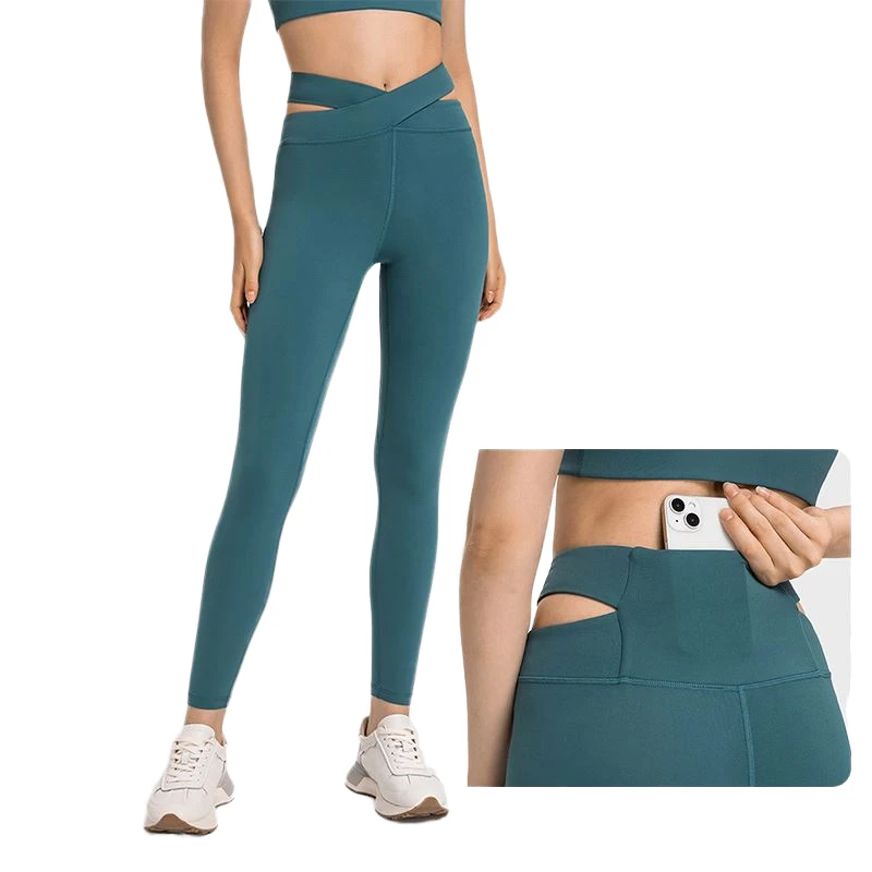 Women's High Waist Workout Seamless Fitness Leggings Running Solid Sport Wear Yoga Pants Elastic Waist Closure Four-Way Stretch