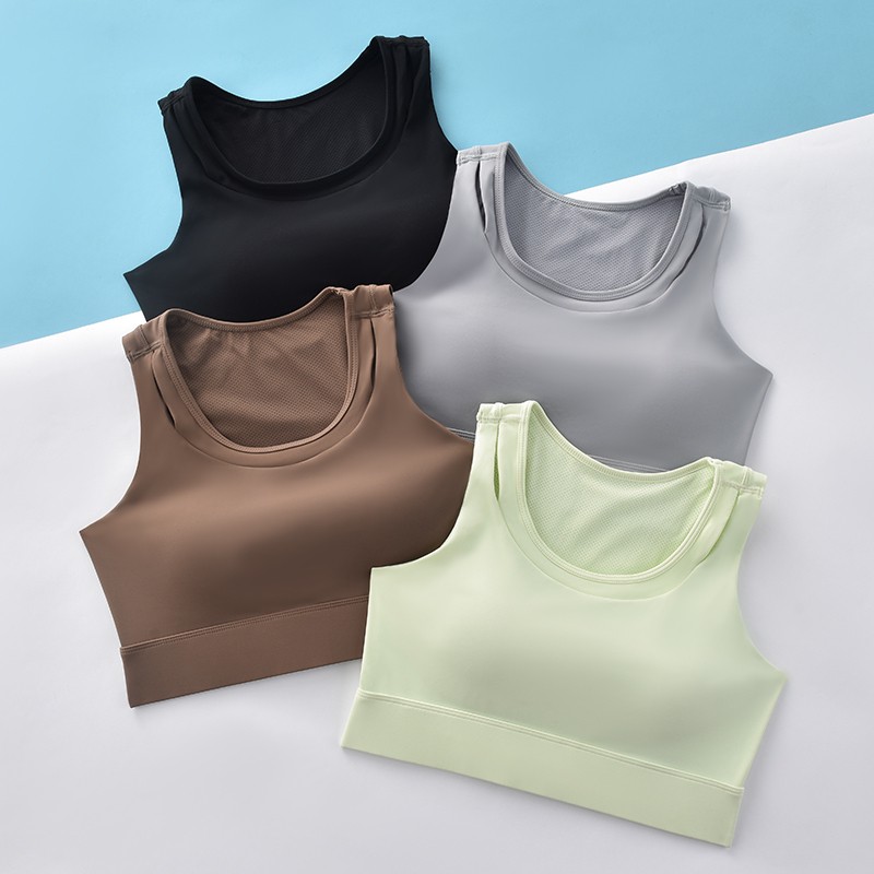 High Support Running Sport Bra Lightweight Breathable Spandex/Nylon Four-Way Stretch Quick Dry Shockproof Women's U-NECK