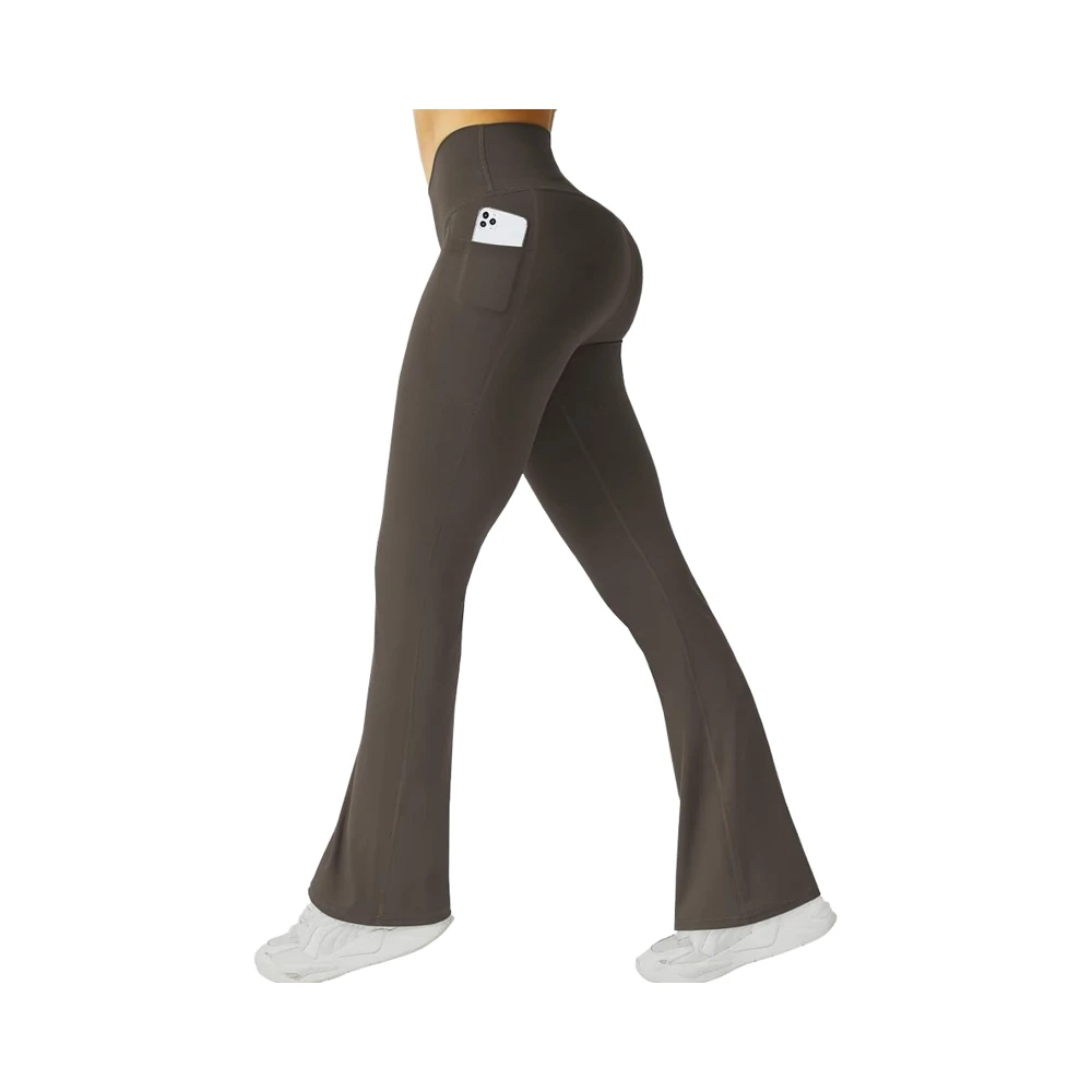 FireSwan Women's Flare Yoga Pants Pockets High Waist Bootcut Tummy Control for Color Blocking Wrinkle-Resistant Full Length