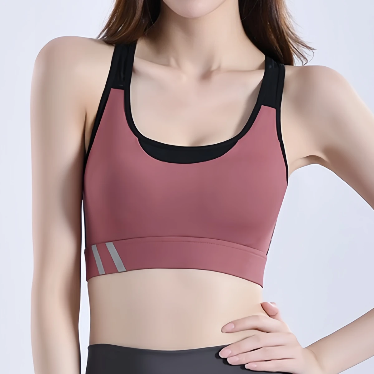 Fashion High Quality Fixed Shoulder-strap Sport High-Support High-Resilience Running Bra for Women