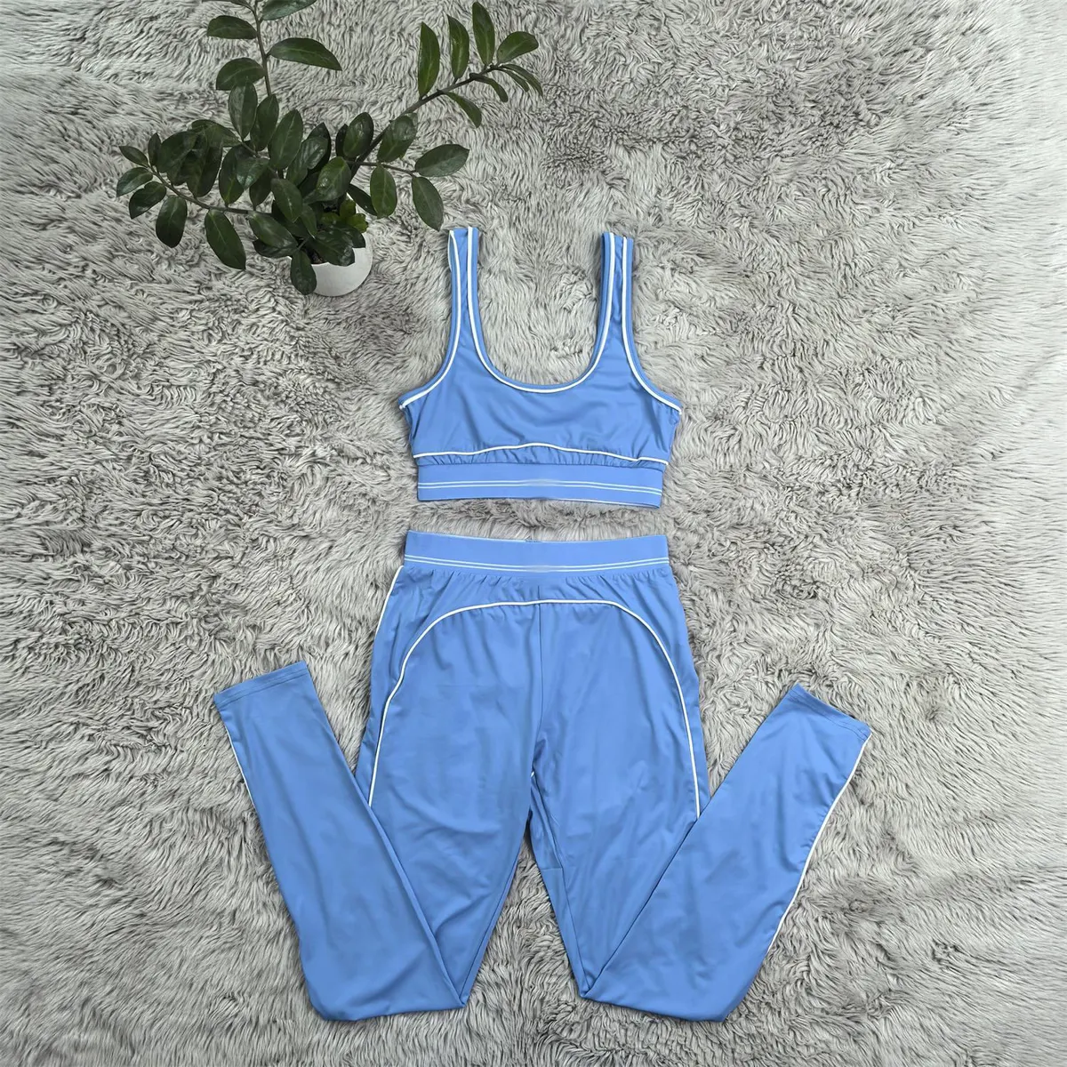 High Waist Belly Control Yoga Set Sleeveless Sports Vest Short Skinny Solid Worsted Casual Fitness Suit Wholesale Custom logo
