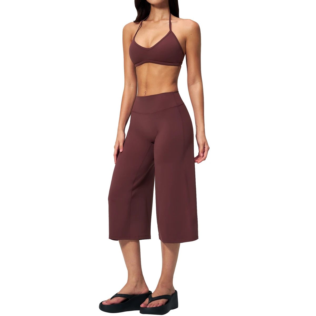 Womens Premium Yoga Set Four-Way Stretch Shockproof Sports Bra & High Waist Quick-Dry Workout Shorts
