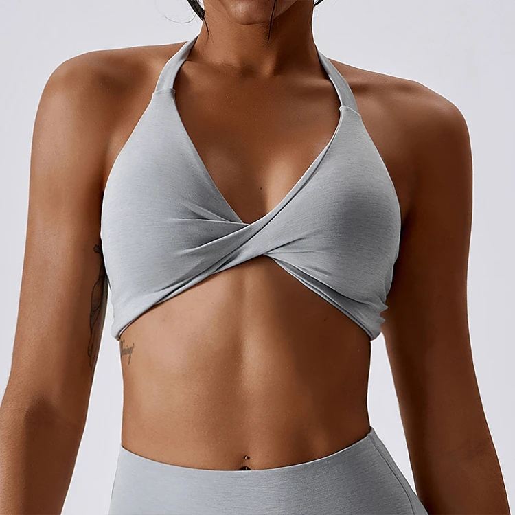 New Design High Support Sports Bra White Women Y Back Private Label Workout Clothing Design Your Own Sports Bra