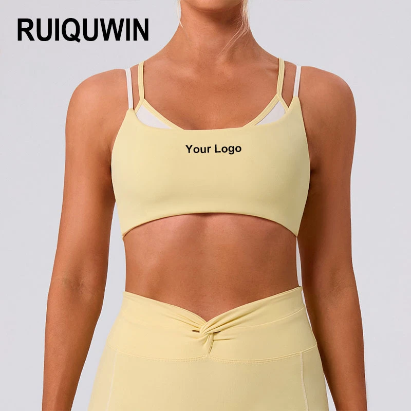 RUIQUWIN Wholesale Women's High Support Sports Bra Moisture Wicking Quick Dry Tight High Elastic Yoga Top for Running Fitness
