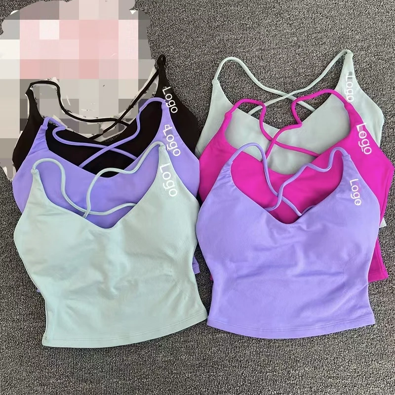A24New High-waisted Lifting-bottom Three-quarter Short Pants with Cross-back Yoga Fitness Backless Set for Women