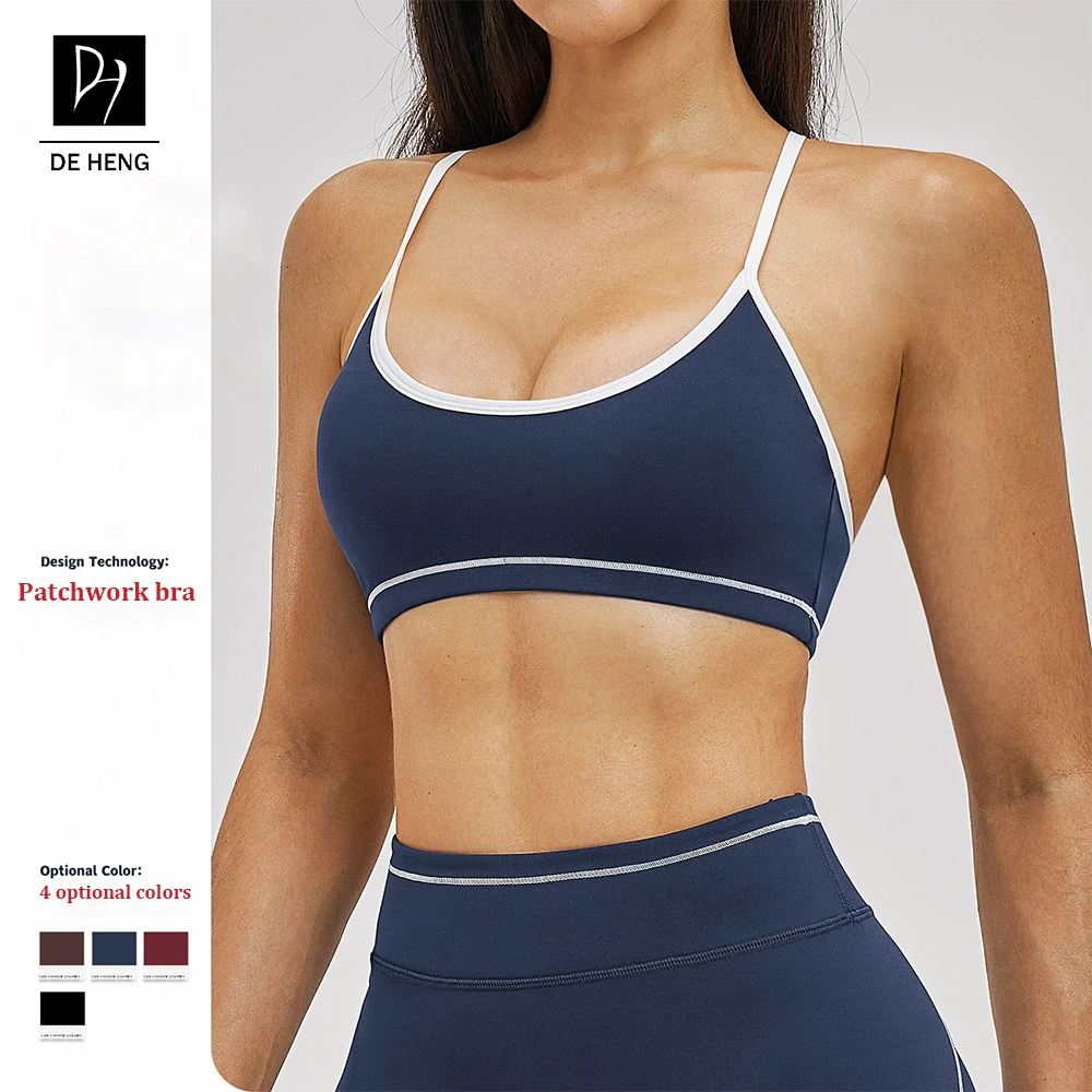 Customize Running Thin Strap Yoga Leisure Backless Halter Adjustable Plus Size Women Fitness Sports Bra