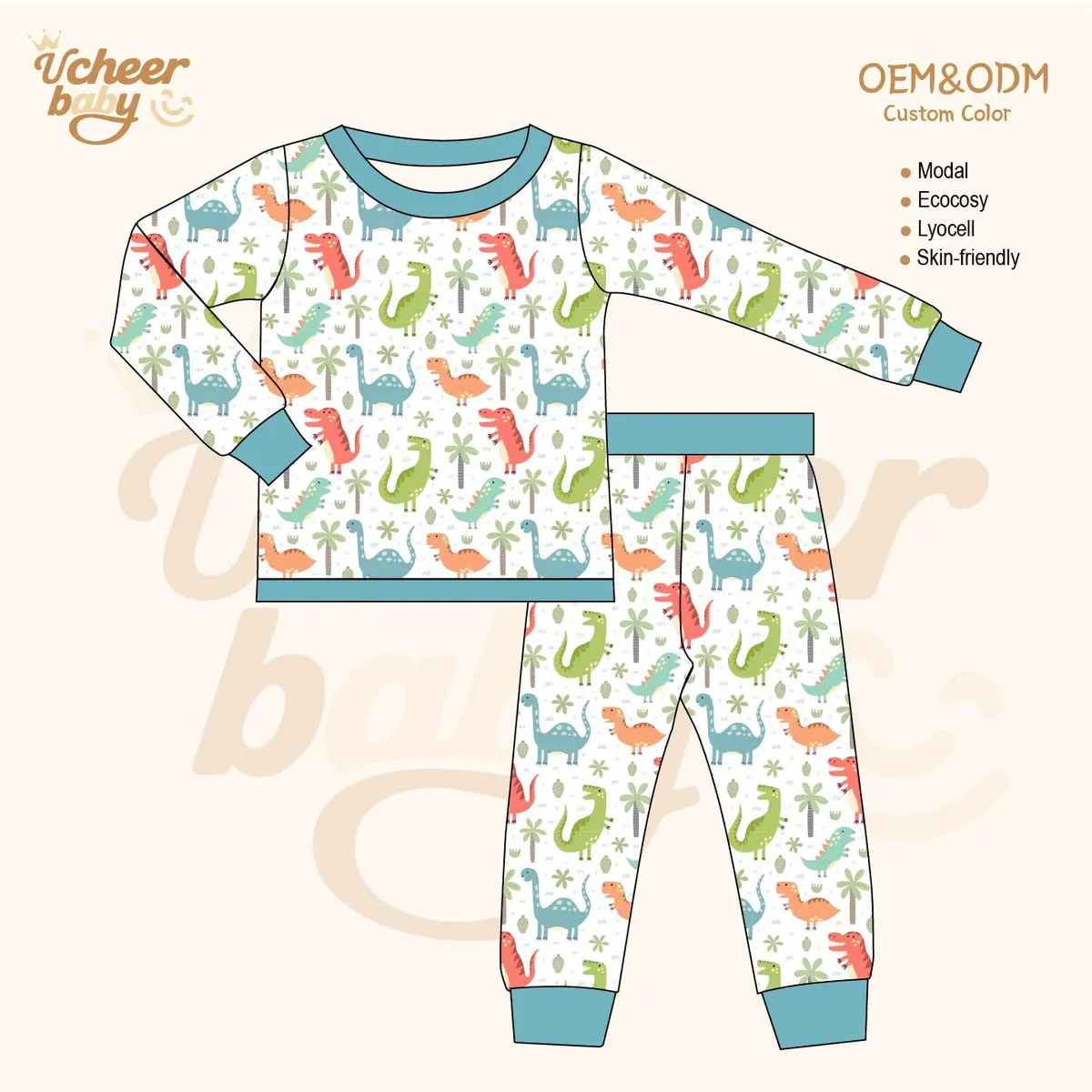 Baby Girl Casual Clothing Sets-Soft Bamboo Viscose Spandex Long Sleeve Anti-Shrink Ucheer Sports Customizable Colors Logo