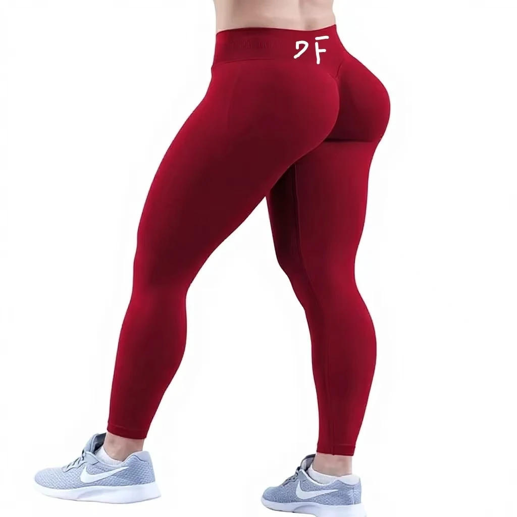 DF Best-Selling High-Waisted Slimming Yoga Pants Seamless Breathable Design Spandex/Nylon Material Nude Feeling for Running Yoga